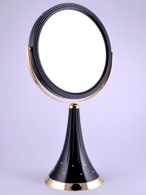B7 2015AB BLK/G Black Gold  Зеркало настольное 2-стороннее 7-кратное увеличение